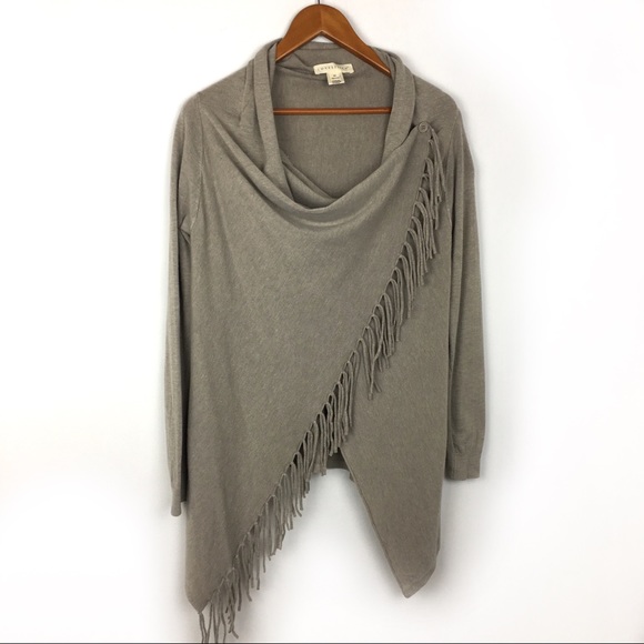 lovestitch Sweaters - Lovestitch Asymmetrical fringe cardigan sweater, M